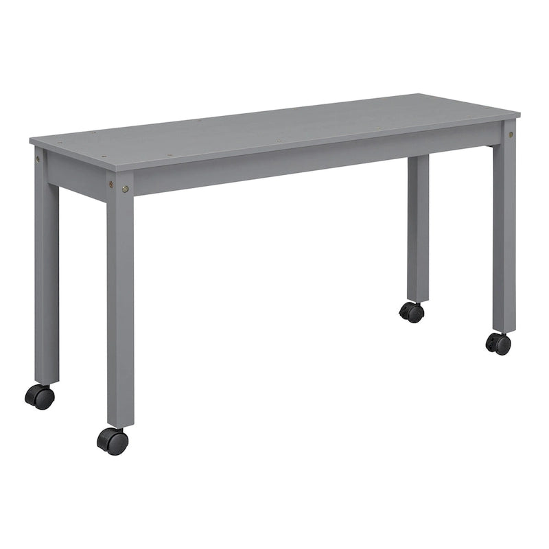 Gray Twin Solid Wood Loft Bed with Retractable Desk, 4 Drawers and Side Shelves