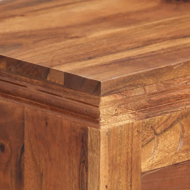 Rustic Brown Solid Acacia Wood Sideboard with 2 Doors and 2 Drawers