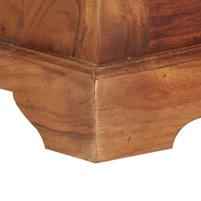 Rustic Brown Solid Acacia Wood Sideboard with 2 Doors and 2 Drawers