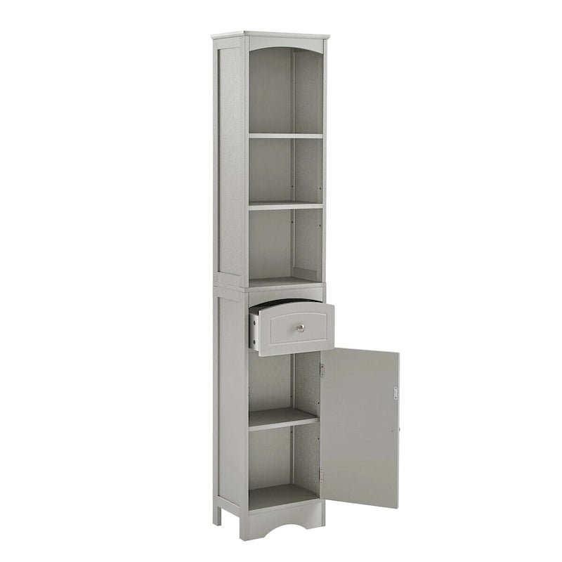 Tall Freestanding Bathroom Storage Cabinet with Drawer and Shelves