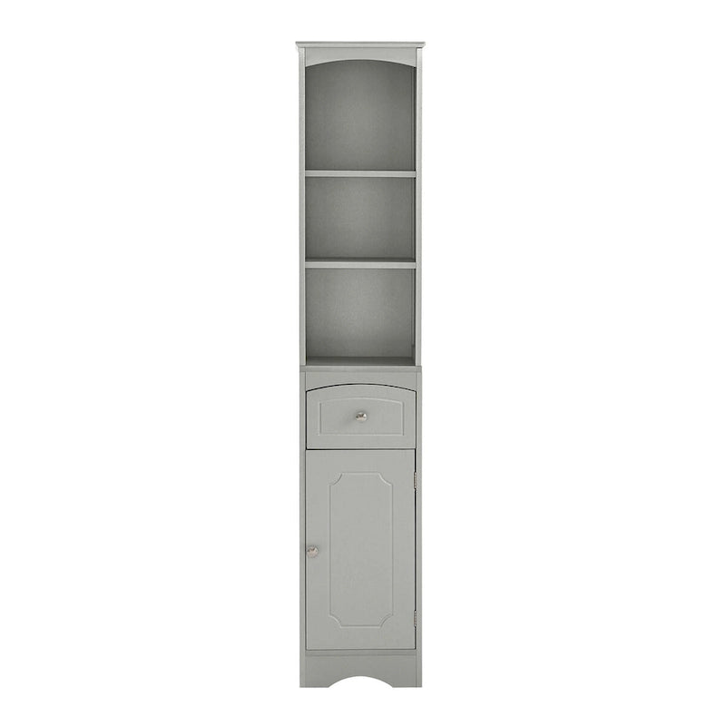 Tall Freestanding Bathroom Storage Cabinet with Drawer and Shelves