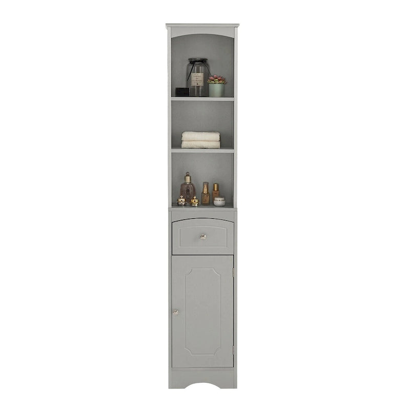 Tall Freestanding Bathroom Storage Cabinet with Drawer and Shelves