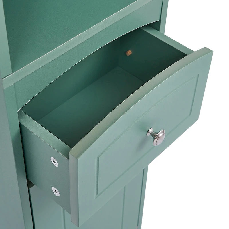 Tall Freestanding Bathroom Storage Cabinet with Drawer and Shelves