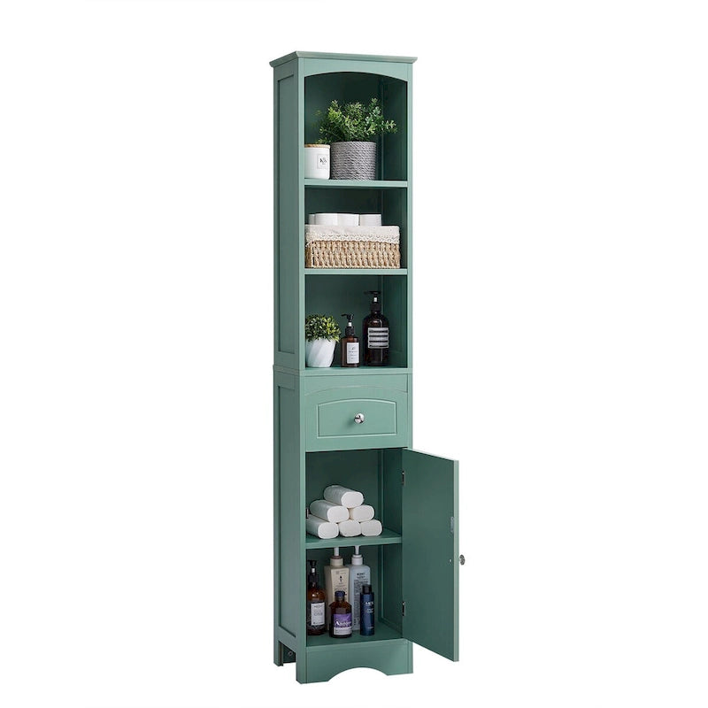 Tall Freestanding Bathroom Storage Cabinet with Drawer and Shelves