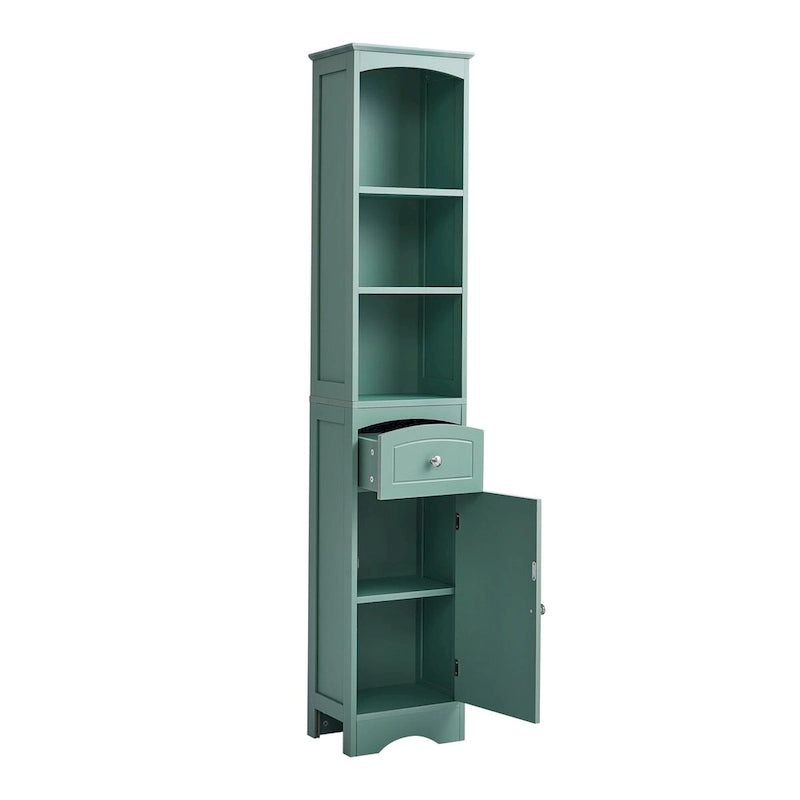 Tall Freestanding Bathroom Storage Cabinet with Drawer and Shelves