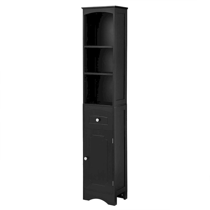 Tall Freestanding Bathroom Storage Cabinet with Drawer and Shelves