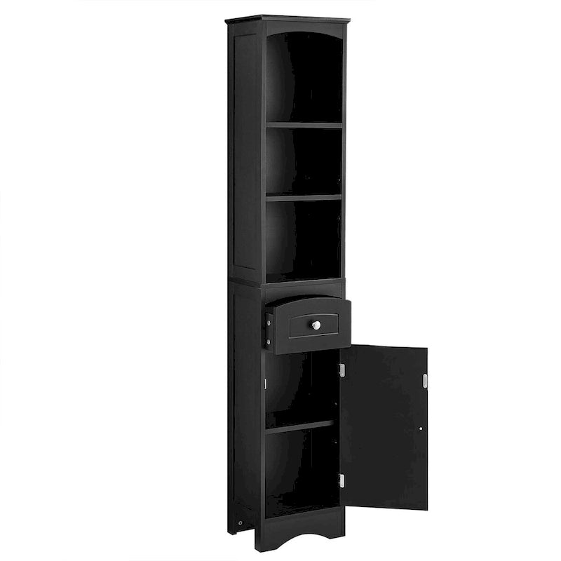 Tall Freestanding Bathroom Storage Cabinet with Drawer and Shelves
