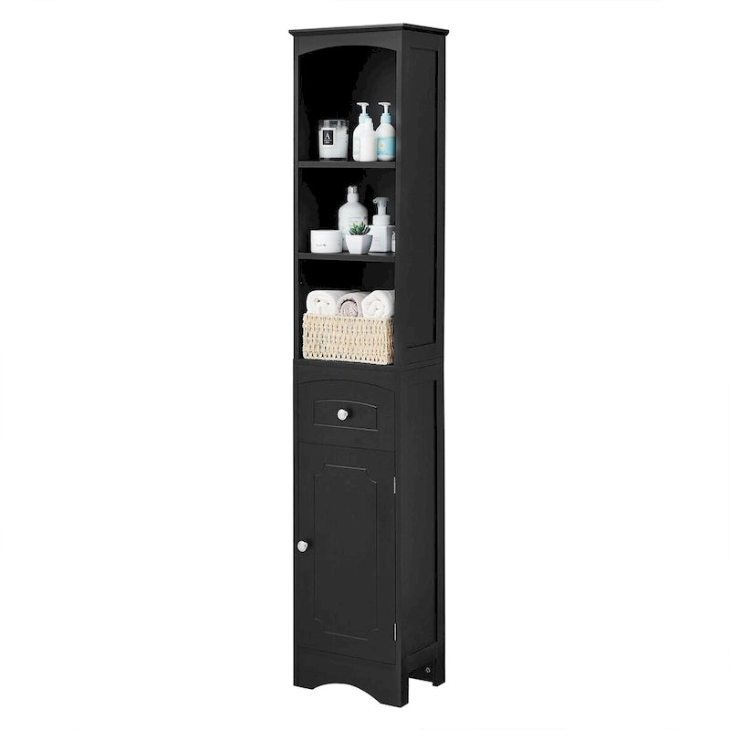 Tall Freestanding Bathroom Storage Cabinet with Drawer and Shelves